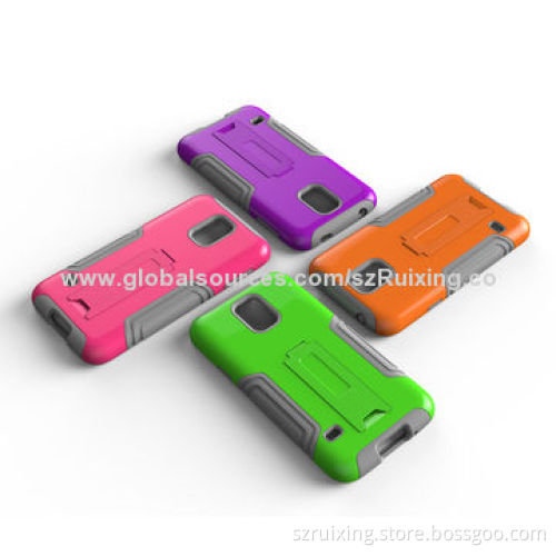 With Foldable Kickstand PC+Silicone 2 in 1 Case For Samsung Galaxy S5